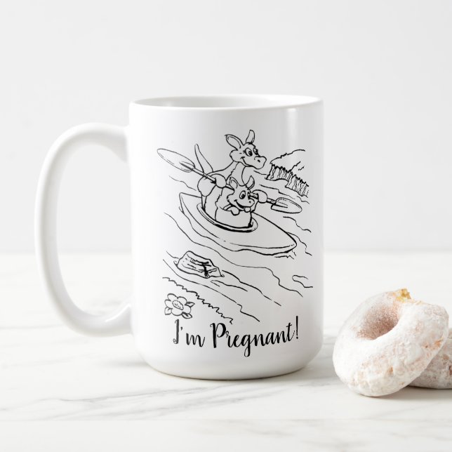 Cute Funny Pregnancy Announcement Uncle Coffee Mug (With Donut)