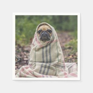 Cute & Funny Pug Dog paper napkins