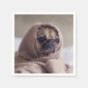 Cute & Funny Pug Dog paper napkins