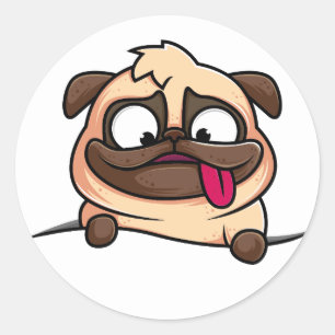 Cute Funny Pug Puppy - Sticker