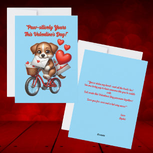 Cute Funny Puppy Love Hearts Valentines Card