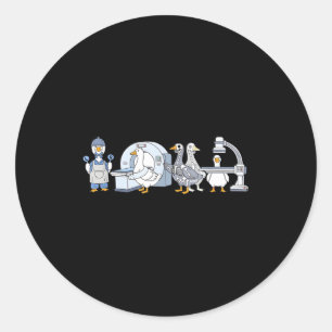 Cute funny radiologic technologist gooses tech classic round sticker