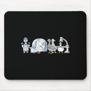 Cute funny radiologic technologist gooses tech mouse pad