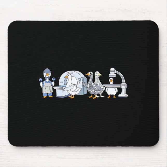 Cute funny radiologic technologist gooses tech mouse pad (Front)