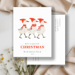 Cute Funny Red Winter Quacking Christmas Ducks  Holiday Postcard<br><div class="desc">If you need any further customisation please feel free to message me on yellowfebstudio@gmail.com.</div>