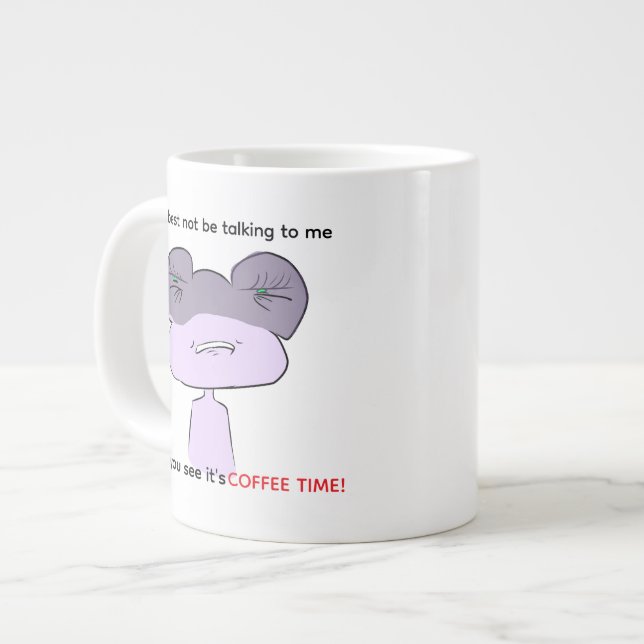 Cute funny relatable frog mug for coffee lovers (Front Left)