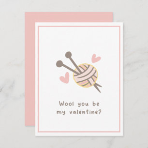 Cute Funny Romantic Wool you be My Valentine Holiday Card