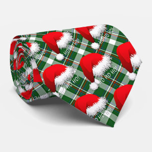 Cute Funny Santa Claus Hat HoHoHo Greeting Pattern Tie