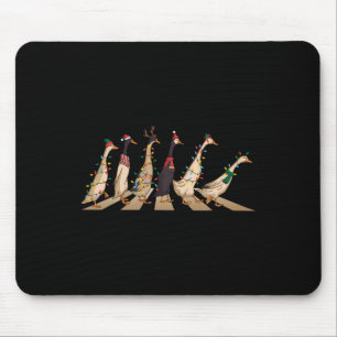Cute Funny Santa Duck Christmas Lights Duck Wearin Mouse Pad