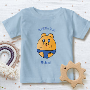 Cute Funny Saying Cartoon Animal Fun Blue Modern Baby T-Shirt