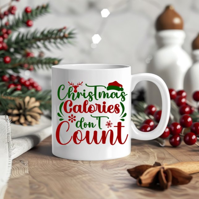 Cute Funny Seasonal Holidays Santa Winter Calories Coffee Mug (Creator Uploaded)
