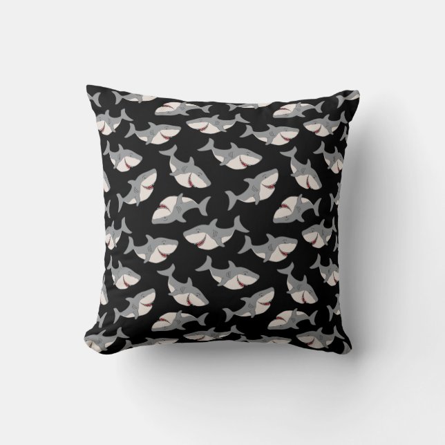 Cute Funny Shark Pattern Cushion Pillow (Front)