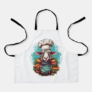 Cute Funny Sheep Chef Adorable Animal Graphic Apron