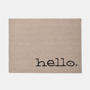 Cute funny simple modern hello hi quote saying doormat