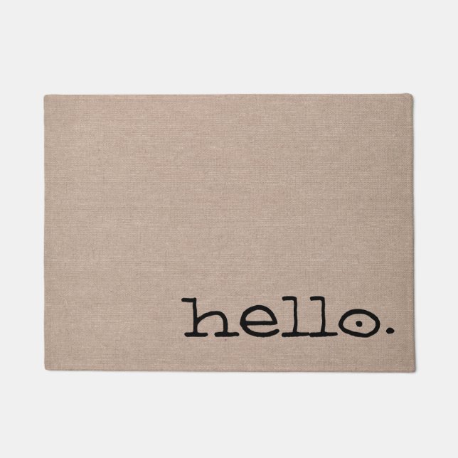 Cute funny simple modern hello hi quote saying doormat (Front)