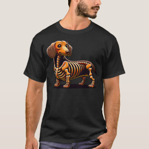 Cute Funny Skeleton Dachshund Wiener Dog Halloween T-Shirt