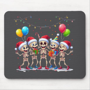Cute Funny Skeletons Christmas & New Year Celebrat Mouse Pad