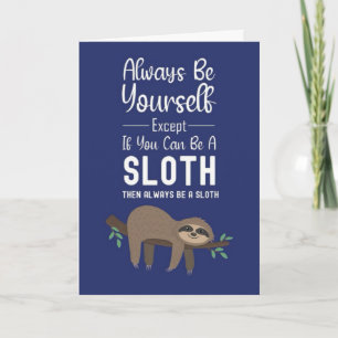 Cute Funny Sloth Cards Cartoon Animal Humour Lazy