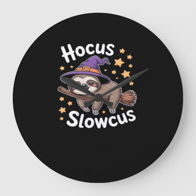 Cute Funny Sloth Halloween Essential T-Shirt Large Clock (Front)