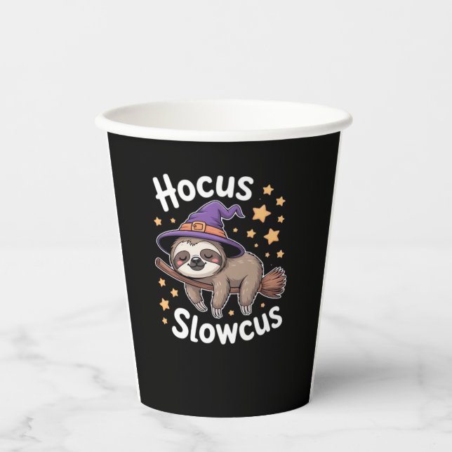 Cute Funny Sloth Halloween Essential T-Shirt Paper Cups (Front)