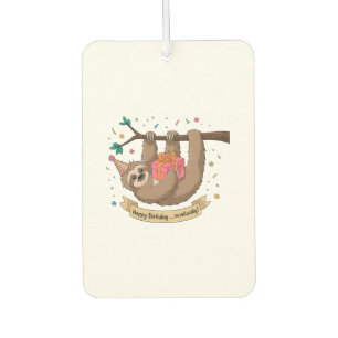 Cute Funny Sloth Happy Birthday Car Air Freshener