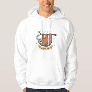 Cute Funny Sloth Happy Birthday Hoodie