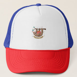 Cute Funny Sloth Happy Birthday Trucker Hat