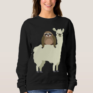 Cute   Funny Sloth Riding Llama 32 Sweatshirt