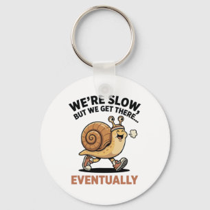 Cute Funny Slow Runner Snail Running Club We Get T Key Ring
