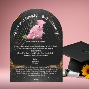 Cute Funny Snail Photo Graduation Party  Invitation