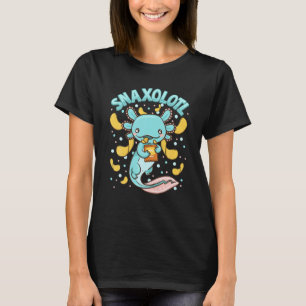 Cute & Funny Snaxolotl Adorable Snacking Axolotl T-Shirt
