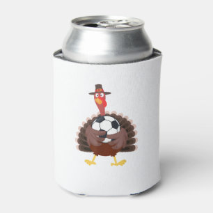 Cute Funny Soccer Thanksgiving Turkey Boys Can Cooler