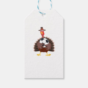 Cute Funny Soccer Thanksgiving Turkey Boys Gift Tags