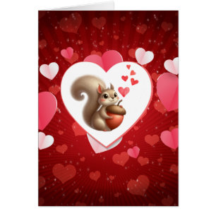 Cute funny squirrel Valentine's Day