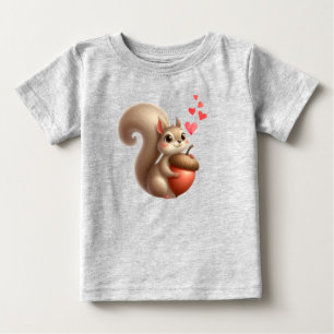 Cute funny squirrel Valentine's Day Baby T-Shirt