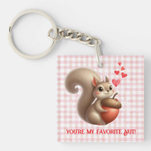 Cute funny squirrel Valentine's Day Key Ring