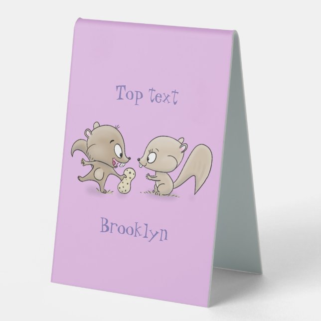 Cute funny squirrels cartoon illustration (Front)