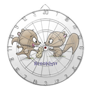 Cute funny squirrels cartoon illustration dartboard