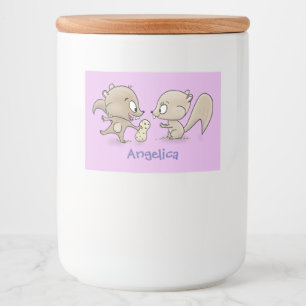 Cute funny squirrels cartoon illustration food label