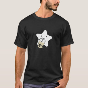Cute Funny Star Drinking Boba Bubble Milk Tea T-Shirt