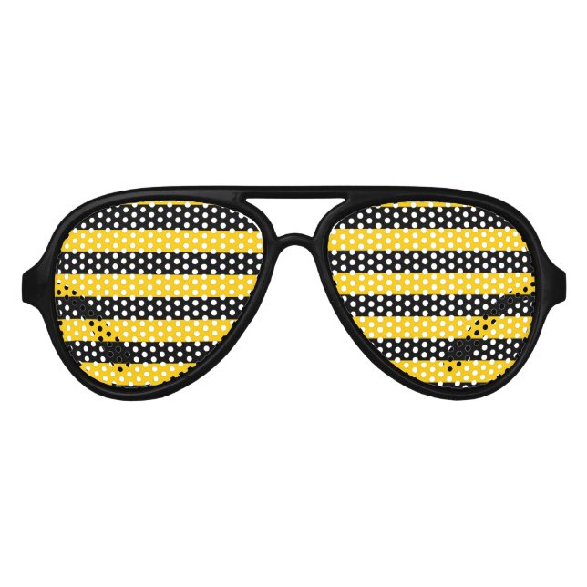 Cute funny sunglasess with bee pattern aviator sunglasses (Front)