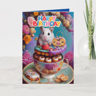 Cute Funny Syrian Hamsters Birthday Card