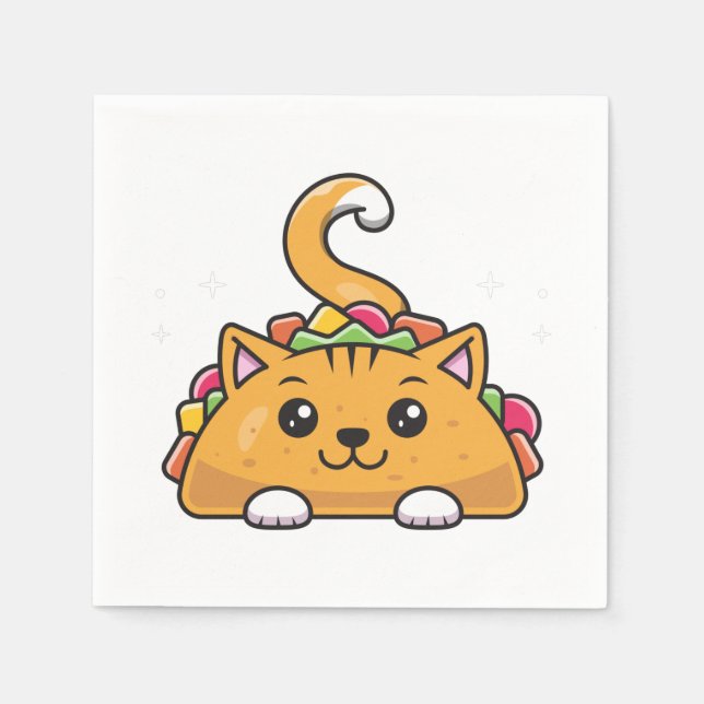 Cute Funny Taco cat rainbow Napkin (Front)