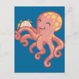 Cute Funny Tako Taco Octopus Postcard
