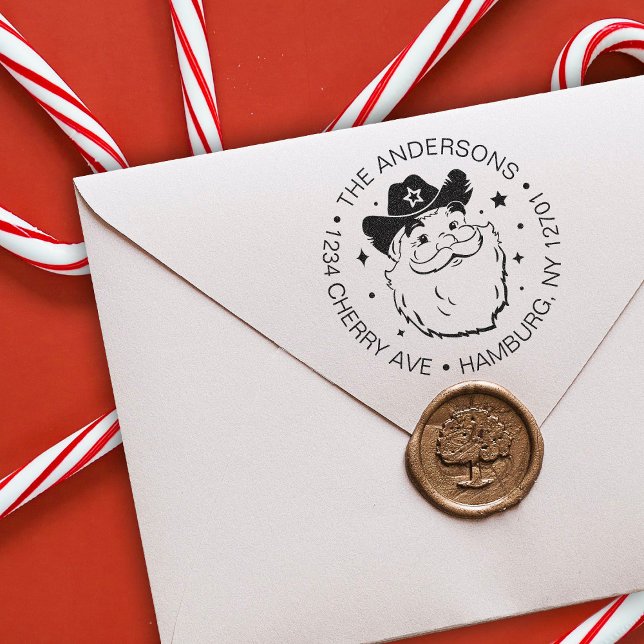 Cute Funny Texas Cowboy Santa Claus Christmas Self-inking Stamp (Creator Uploaded)