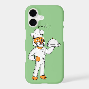 Cute funny tiger chef cartoon illustration