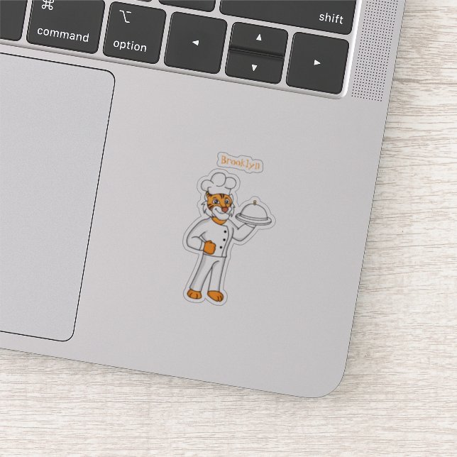 Cute funny tiger chef cartoon illustration  (Detail)