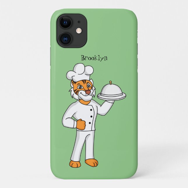 Cute funny tiger chef cartoon illustration  Case-Mate iPhone case (Back)
