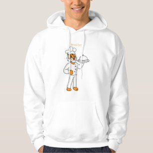 Cute funny tiger chef cartoon illustration hoodie