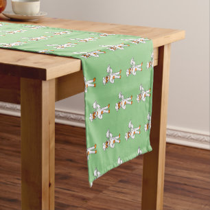 Cute funny tiger chef cartoon illustration short table runner